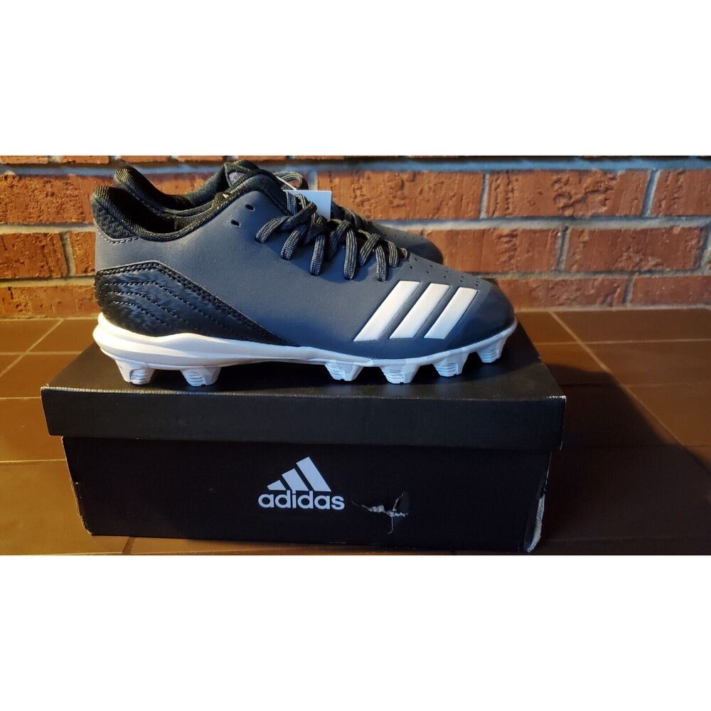 Adidas Boost Icon 4 Baseball Cleats Size Youth 5 Gray White Stripe NEW w Box NIB